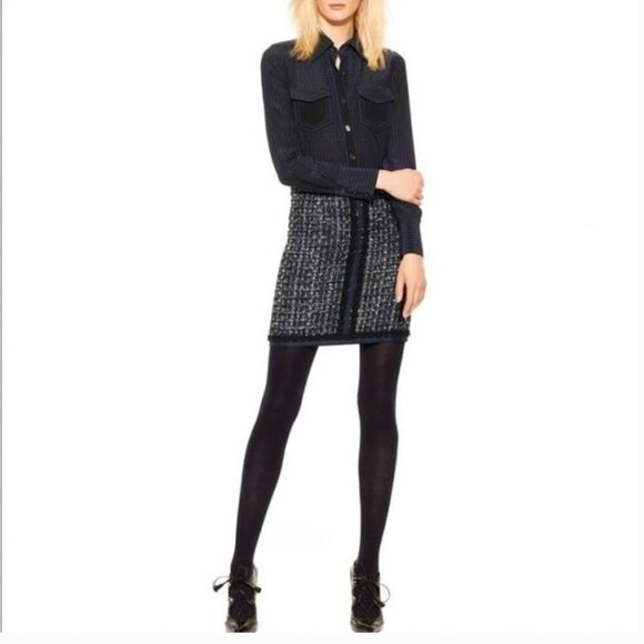 Tory Burch Dresses & Skirts - Tory Burch Annabelle Navy Tweed Skirt Size 8